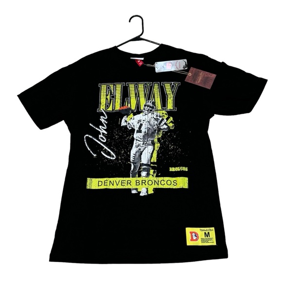 NWT Mitchell & Ness Denver Broncos Neon Pop John Elway T-Shirt Tee Size Medium - Picture 1 of 12